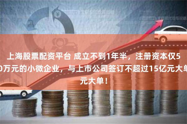 上海股票配资平台 成立不到1年半，注册资本仅500万元的小微企业，与上市公司签订不超过15亿元大单！